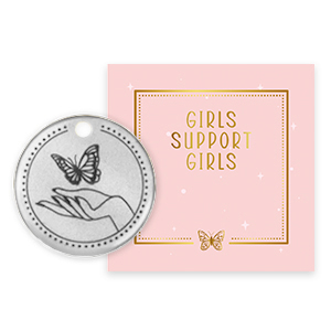 Girls Support Girls Anh&auml;nger Metall DQ Antik silber (Nickelfrei) 50% wird gespendet an Free a Girl