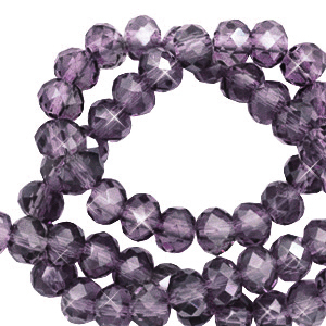 Facetten Top Glas Perlen 4x3 mm Rondellen Amethyst purple-pearl shine coating