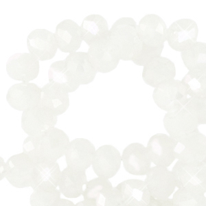 Facetten Top Glas Perlen 4x3 mm Rondellen Daisy white-pearl shine coating
