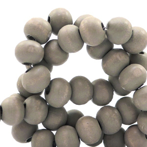Holz Perlen 8 mm rund Taupe grey