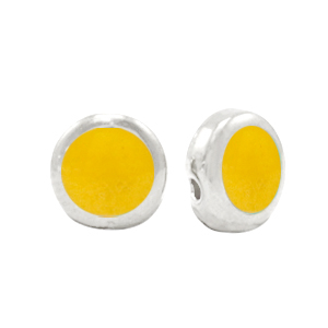 Perle Metall DQ Pearl tropical yellow-antik silber (Nickelfrei)