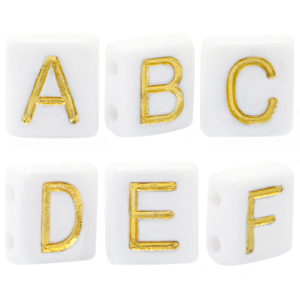 Acryl Buchstaben Mix White-gold