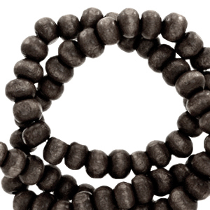 Holz Perlen 6mm rund Anthracite black