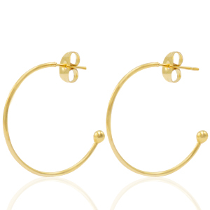 Stainless Steel - Rostfrei Stahl Ohrringe Ohrstecker Creolen Gold
