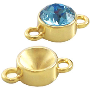 Zubeh&ouml;r Metall TQ Fassung f&uuml;r Swarovski SS39 2 &Ouml;sen Gold