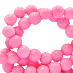 Glas Perlen 6 mm opaque Neon pink