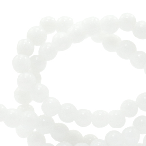 4 mm Perlen Naturstein Jade White