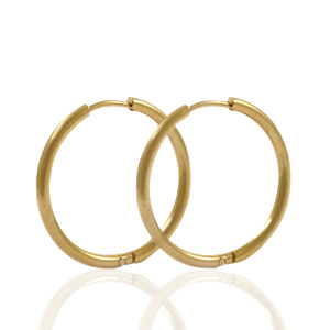 Stainless Steel - Rostfrei Stahl Ohrringe Creolen 24mm Gold
