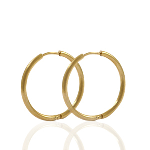 Stainless Steel - Rostfrei Stahl Ohrringe Creolen 22mm Gold