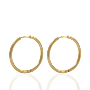 Stainless Steel - Rostfrei Stahl Ohrringe Creolen 18mm Gold
