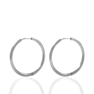 Stainless Steel - Rostfrei Stahl Ohrringe Creolen 18mm Silber