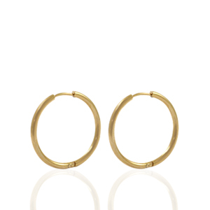 Stainless Steel - Rostfrei Stahl Ohrringe Creolen 16mm Gold