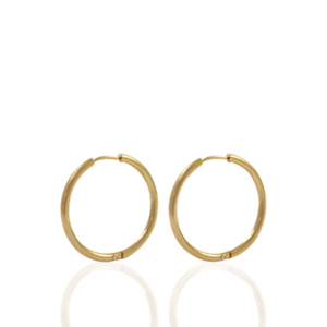 Stainless Steel - Rostfrei Stahl Ohrringe Creolen 14mm Gold