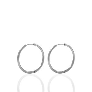 Stainless Steel - Rostfrei Stahl Ohrringe Creolen 14mm Silber
