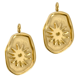 Anh&auml;nger aus Stainless Steel - Rostfreiem Stahl Flower Gold