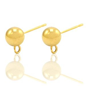 Stainless Steel - Rostfrei Stahl Ohrringe mit &Ouml;se Gold
