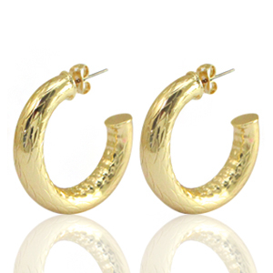 TQ Metall Brass Ohrringe/Ohrstecker Creolen Gold