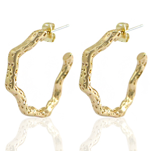 TQ Metall Brass Ohrringe/Ohrstecker Creolen Gold
