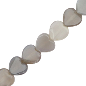 Perlen Naturstein Heart Grey opal