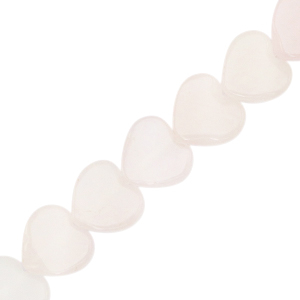 Perlen Naturstein Heart Off white pink