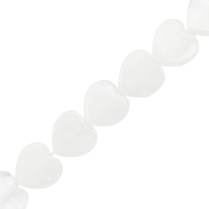 Perlen Naturstein Heart White