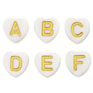 Acryl Buchstaben Heart White-gold