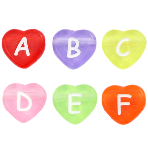 Acryl Buchstaben Heart Multicolour transparent