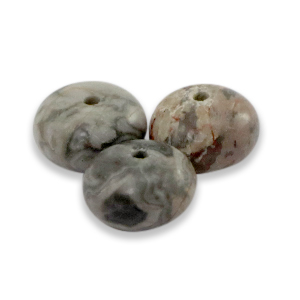 Rondell Natursteinperlen Dolomit 8x5mm Beige-grey