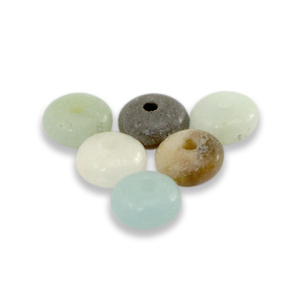 Rondell Natursteinperlen Chalcedon (Quarz) 4x2mm Turquoise blue