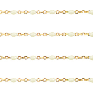 Zubeh&ouml;r aus Stainless Steel - Rostfreiem Stahl Gliederkette 1mm Off White-gold