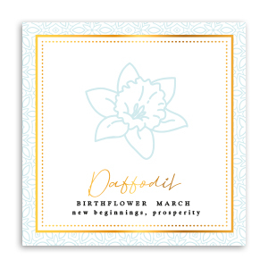 Karten f&uuml;r Schmuck Geburtsblume M&auml;rz-Osterglocke Light blue