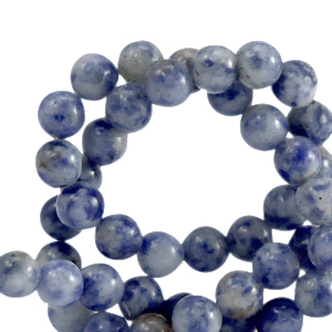 Perlen Naturstein Sodalith und Mikrokline 8mm Blue
