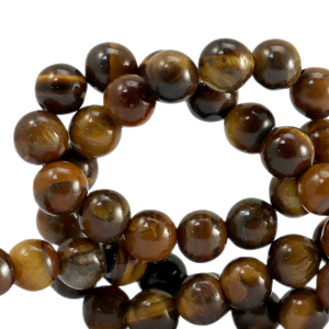 Perlen Naturstein Tigerauge 8mm Golden brown