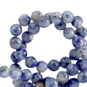 Perlen Naturstein Sodalith und Mikrokline 6mm Blue