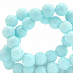 Glas Perlen 6 mm opaque Aquamarine blue