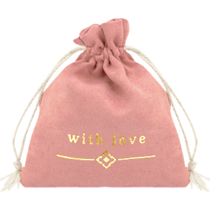 Schmuck Beutel "with love" Vintage pink-gold