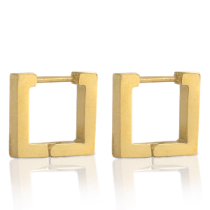 Stainless Steel - Rostfrei Stahl Ohrringe Square Gold