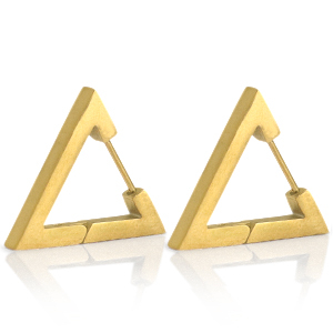 Stainless Steel - Rostfrei Stahl Ohrringe Triangle Gold