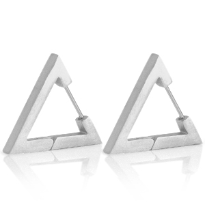 Stainless Steel - Rostfrei Stahl Ohrringe Triangle Silber