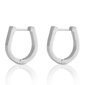 Stainless Steel - Rostfrei Stahl Ohrringe Horseshoe Silber