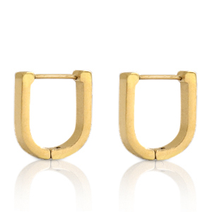 Stainless Steel - Rostfrei Stahl Ohrringe Horseshoe Gold