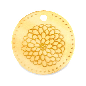Anh&auml;nger Plexx 20mm Geburtsblume November-Chrysantheme Gold