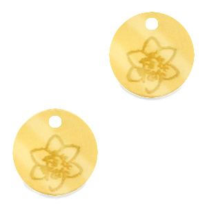 Anh&auml;nger Plexx 12mm Geburtsblume Dezember-Narzisse Gold
