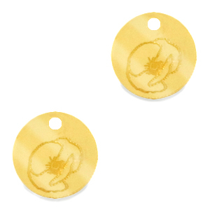 Anh&auml;nger Plexx 12mm Geburtsblume August-Mohnblume Gold