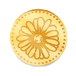 Cabochons Plexx 20mm Geburtsblume April-G&auml;nsebl&uuml;mchen Gold