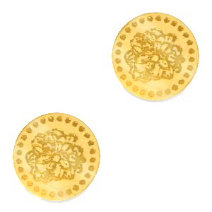 Cabochons Plexx 12mm Geburtsblume Oktober-Ringelblume Gold