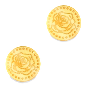 Cabochons Plexx 12mm Geburtsblume Juni-Rose Gold