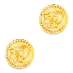 Cabochons Plexx 12mm Geburtsblume Mai-Maigl&ouml;ckchen Gold