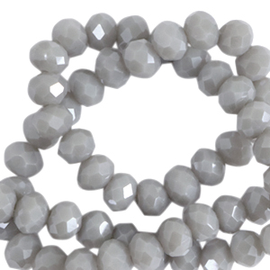 Facetten Top Glas Perlen 8x6mm Rondellen Cloudy grey-pearl shine coating