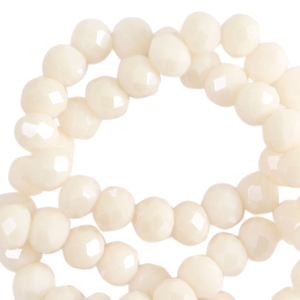 Facetten Top Glas Perlen 8x6mm Rondellen Pristine beige-pearl shine coating